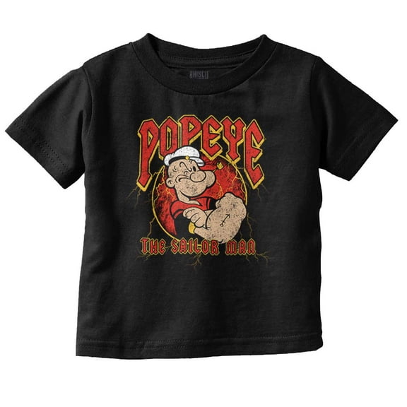 Popeye the Sailor Man Rock Star Toddler Boy Girl T Shirt Infant Toddler Brisco Brands 6M