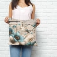 thumbnail image 2 of Teal Tulip Butterfly Pillow Covers 26x26 Inch Decorative Throw Pillow Cover, Beige Turquoise Floral Farmhouse Wooden Sofa Pillowcases Accent Cushion Case Home Decor Bedroom Living Room, 2 of 6