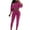 Purple, variant on UAMVSH Cropped Jackets 2 Piece Outfits for Women Long Sleeve Zip up Coats with Stretchy Leggings Sets Classic Workout Tracksuit(LargeRed)