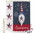 thumbnail image 2 of Independence Day Shower Curtain, 72" x 72", American Flag Pentagram Dwarf celebration Waterproof Bathroom Curtain Washable Shower Curtain Set with 12 Hooks, 2 of 9