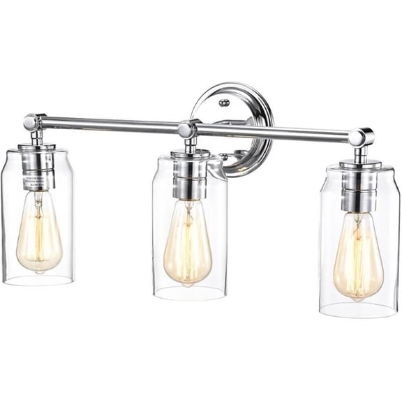 CHLOE Joyce Contemporary 3 Light Chrome Bath Vanity Fixture 23" Width