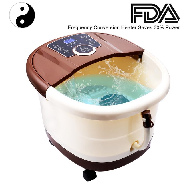 Foot Bath with Heating Function, 500Watt LED Electric Foot Bath Spa Massager with 16 Electric