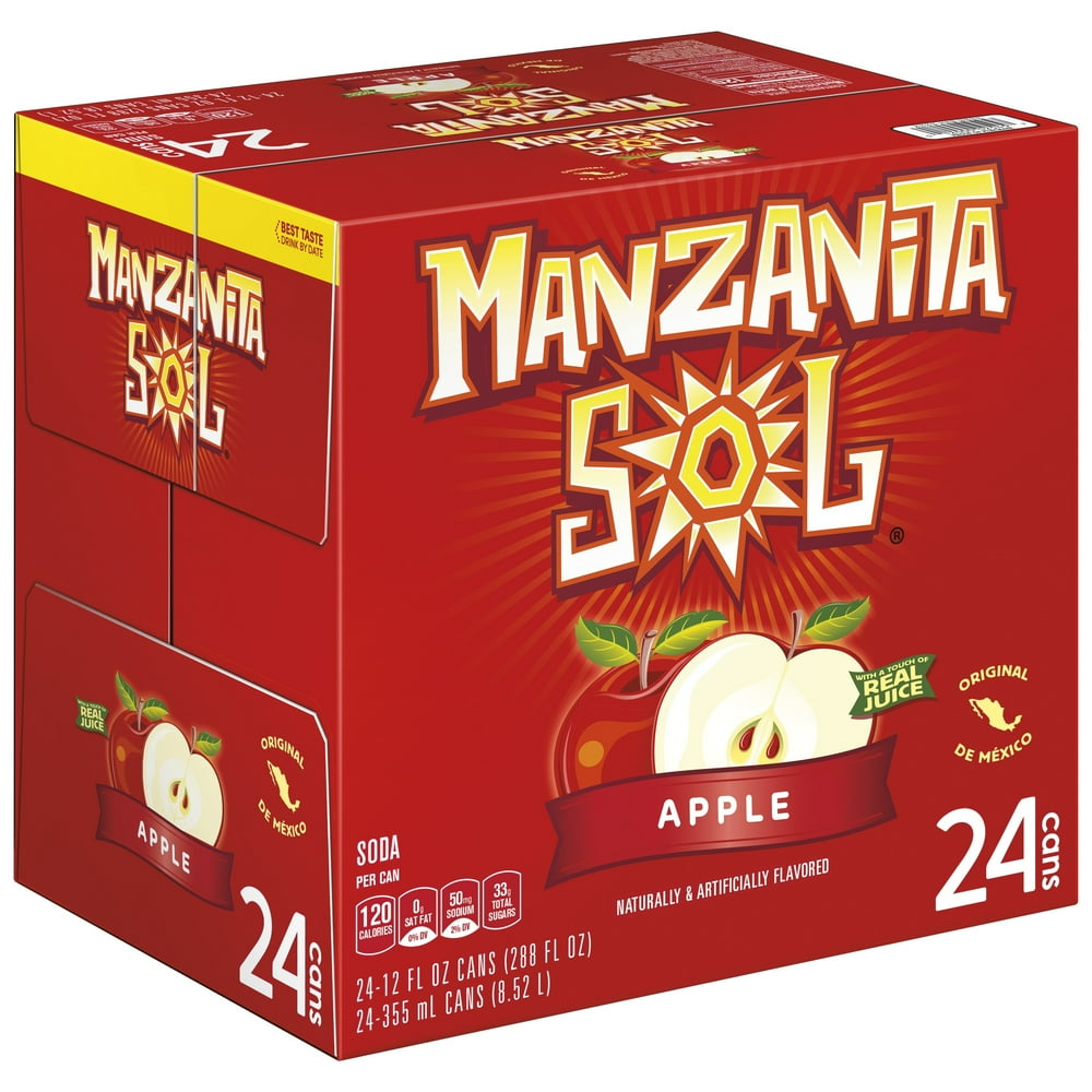 Manzanita Sol Apple Soda, 12 oz Cans, 24 Count