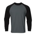 thumbnail image 2 of LUOGENLI Male T-shirts for Mens Male off Shoulder Contrasting Color Raglan Sleeve T Shirt Base Shirt Mens T-shirts Graphic Tees Fishing St. Patrick's Day Black M, 2 of 5