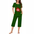 thumbnail image 1 of Qiopertar Ensemble de Pyjama à Manches Courtes et Col Rond pour Femmes avec Poches, Livraison Gratuite, 1 of 4