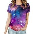 thumbnail image 3 of Penkiiy Galaxy Printed Shirt,Women's Shirts Unisex 3D Graphic Print Fashion T-Shirts for Adults Teens Novelty Casual Tee Tops M Multicolor, 3 of 6