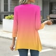 thumbnail image 4 of aidice 3/4 Length Sleeve Womens Tops Casual Round Neck Shirts Loose Comfy Gradient Color Tee Shirts, 4 of 6