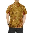 thumbnail image 6 of HAPPY BAY Men's Hawaiian Shirt Vacation Beach Shirts Casual Button Down Short Sleeve Dress Shirts for Men S Aztec, Autumn Gold, 6 of 6