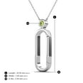 thumbnail image 4 of TriJewels Round Peridot Accent Paperclip Charm Holder Pendant Necklace in 10K White Gold, 4 of 6