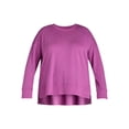 thumbnail image 5 of Time and Tru Women's Tunic Sweatshirt with High-Low Hem, Sizes XS -4X, 5 of 5