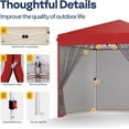 thumbnail image 3 of SPECSTAR 8'x 8' Easy Pop-Up Canopy with Mesh Netting, Instant Outdoor Screened tent with Mosquito Netting, 2 Zipper Doors and Roller Bag for Yard Camping Picnic Party Events, Red, 3 of 9