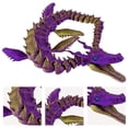 thumbnail image 2 of Juguete Antiestrés Con Dragón Marino Impreso en 3D Adorno Cristal Escritorio (dorado) Morado, 2 of 6