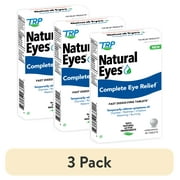 (3 pack) Natural Eyes, Complete Eye Relief, Fast Dissolving Tablets, Dryness, Redness, Irritation, Watering and Burning, 48 Count