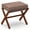 Brown-Brown, variant on Bamboohomie Foldable Vanity Stool, Bamboo X-Leg Patio Ottoman and Footstool with Padded Cushion, 250 lbs Capacity, White