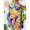 thumbnail image 3 of TEMOFON Womens Boho Floral Print Blouses Shirts Casual Puff Sleeve Fall Tops Dressy Paisley Tunic Tops Long Sleeve Shirts for Women Lapel V Neck Button Down Clothing, 3 of 5