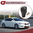 thumbnail image 2 of Unique Bargains 1 Pc Cubierta de Pomo de Cambio para Honda Accord 2008-2012 Protector de Mango de Cambio Negro Fibra de Carbono Negro Marrón Cuero Sintético, 2 of 6