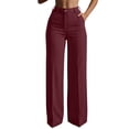 thumbnail image 2 of Edvintorg Dress Pants Women Plus Size Fashion High Waisted Straight Wide Leg Pants with Pockets Business Dressy Casual Trousers, 2 of 9