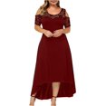 thumbnail image 3 of Vestido de talla grande para mujer, invitado de boda, cintura imperio, vestidos largos 2024, vestido largo elegante de verano con hombros descubiertos, 3 of 5