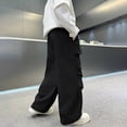 thumbnail image 5 of Fozruso Boys Casual Straight Leg Pants Fashion Wide Trousers Comfortable Streetwear Kid's School Pants for Boys Sizes 5-6 Years(Black), 5 of 5