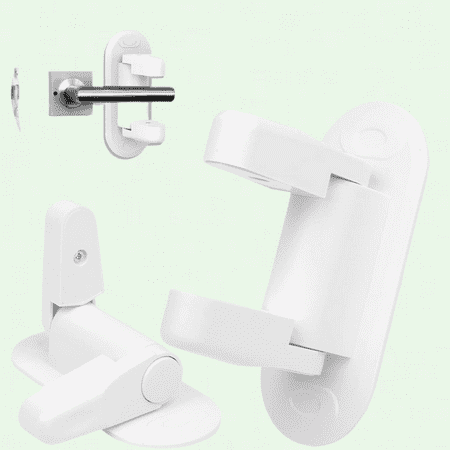 Child Proof Door Lever Lock, 2PCS Baby Safety Locks for Doors with 3M Adhesive