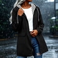 thumbnail image 3 of Women's Oversized Rain Jackets Waterproof Solid Color Hooded Windproof Rain Jacket Outdoor Loose With Pocket Coat, 3 of 9