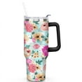 thumbnail image 2 of Pink Rose 40oz Stainless Steel Vacuum Insulated Tumbler with Lid and Straw Gifts for Mom Friend Sister Grandma, 2 of 7