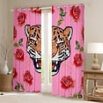 thumbnail image 2 of Feelyou Cartoon Leopard Teens Blackout Curtains Set of 2 (52x84 Each), Kawaii Farmhouse Cheetah Window Curtains, Romantic Rose Flower Curtains and Drapes, Curtains and Drapes Decor, 2 of 6