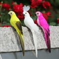 thumbnail image 6 of Yesbay Simulation Parrot 3D Embedded Eyes Real Feather Artificial Bird Figurine Garden Lawn Ornament for Shopwindow, 6 of 7