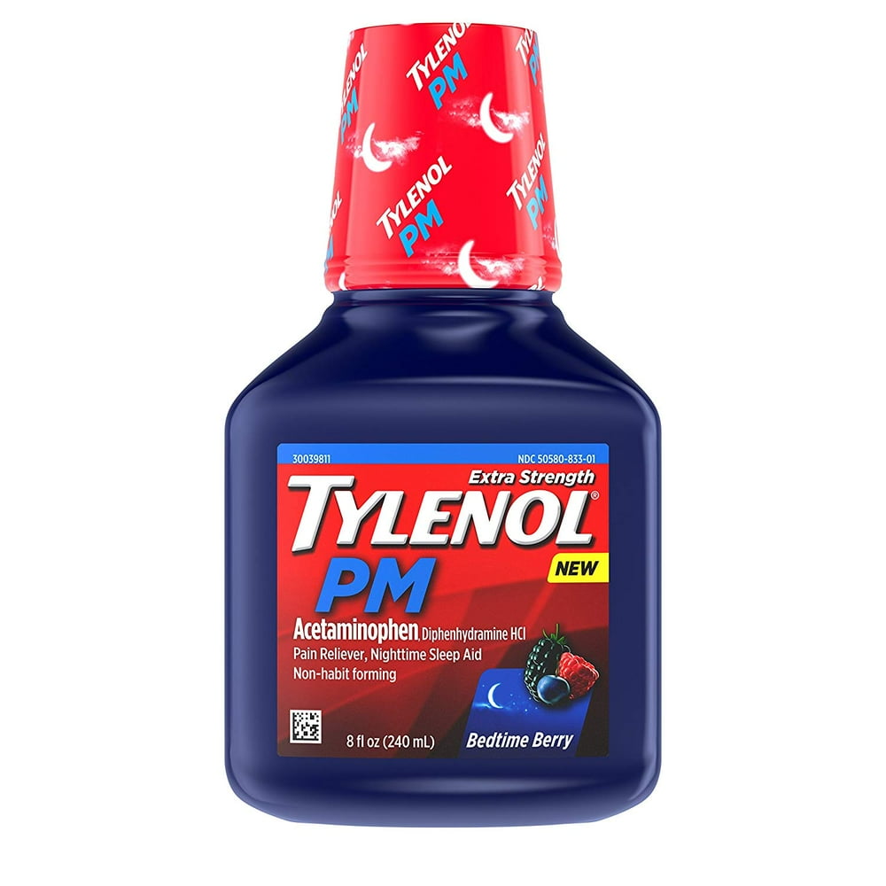 3 Pack Tylenol PM Extra Strength Liquid, Sleep Aid/Pain Reliever, 8 oz