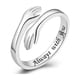 thumbnail image 1 of 925 Sterling Silver Hug Rings For Women Always with you Hug Ring Adjustable Band Jewelry Gift For Teen Girls Couples Hugging Hand Rings Silver Plat, 1 of 1