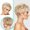 White, variant on European Fashion Short Straight Hair Wig with Headband for Women Golden Blonde Tinted Synthetic Hairpiece