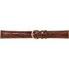 Timex Men's Q7B856 Leather Padded Crocodile Grain 18mm Brown Replacement Watchband