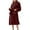 Wine, variant on Oksale Plush Towel Robe for Women Trendy Shawl Collar Bathrobe with Pockets Plus Size Comfy Long Sleeve Midi Robes with Belt Ultra Soft Warm Winter Loungewear Brown M