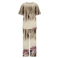 thumbnail image 4 of Tenues Deux Pièces Économies d'Été Liquidation 2022! Mode Décontractée Printemps Été Manches Courtes Col Rond Blouses & Chemises Ensembles, 4 of 5