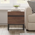 thumbnail image 2 of WAMPAT Table d'Appoint Moderne, 2 Tiroirs, Petite Table d'Appoint pour Petit Espace, Table de Chevet en Bois, Rangement de Chevet pour Salon, Chambre, Brun Rustique, 2 of 8