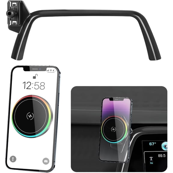 Car Magnetic Phone Mount for Chevrolet Chevy Camaro 2016 2017 2018 2019 2020 2021 2022 2023 2024 Auto Accessories Best Cellphone Holder Fast 15W Wireless Charger Cell Phones Charging Screen Stand