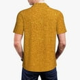 thumbnail image 3 of Balery Gold Glitter Printed Men’s Short Sleeve Polo Shirt, Midweight Men's Shirt,Golf Polo shirts -Large, 3 of 8