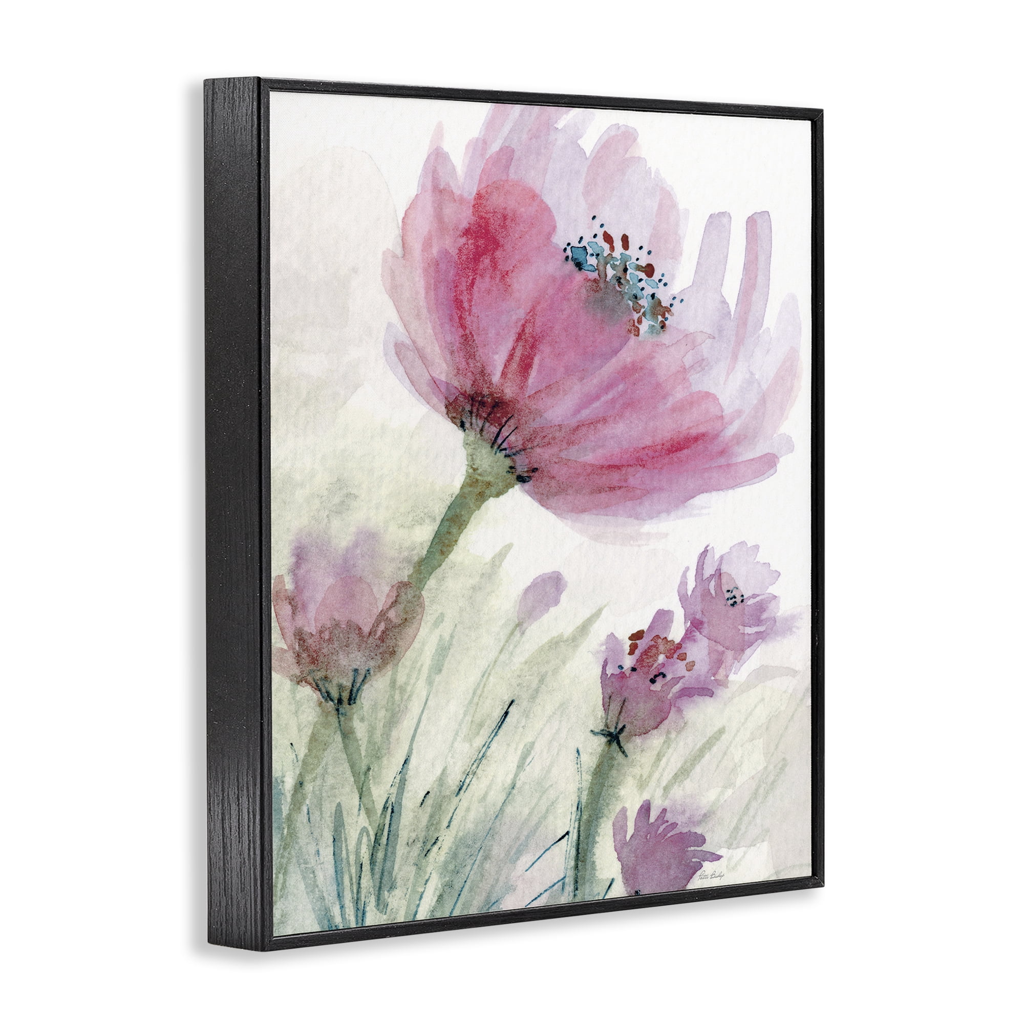 Stupell Industries Pink Flower & Speckled Stamen Black Framed Giclee Art, design by Patti Bishop