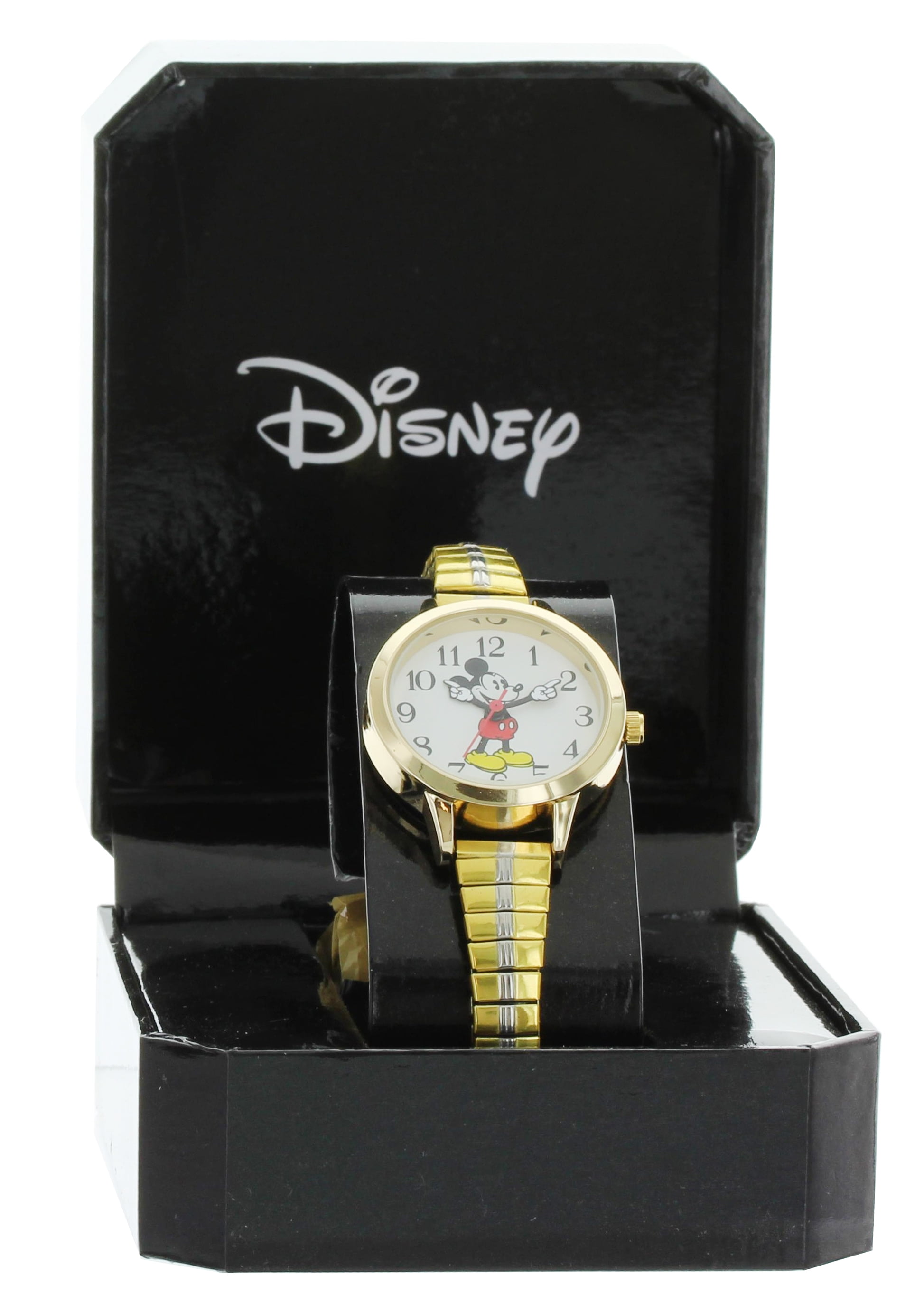 Disney Mickey Mouse Analog Watch with Molded Hands, Stretch