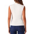 thumbnail image 3 of INSPIRE CHIC Mock Neck Blouse for Women's Summer Knit Ribbed Sleeveless Tops, 3 of 5