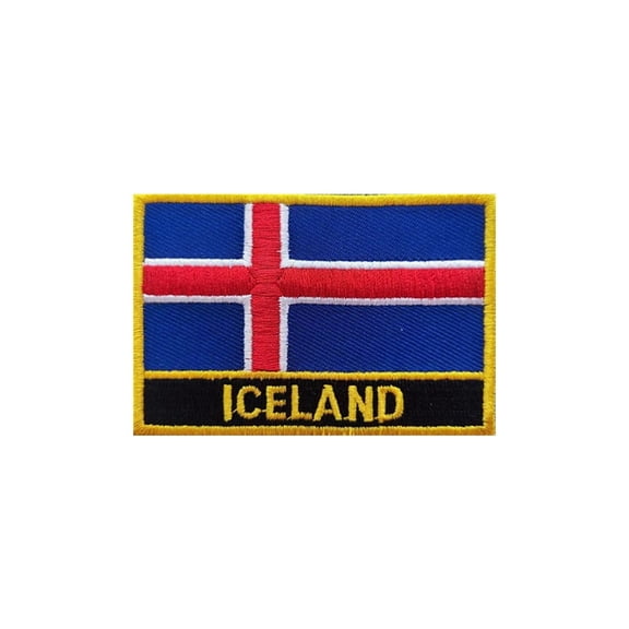 Ruoming 1 PCS National flag  Patches Iron On or Sew On Embroidered Tactical Military Iceland Patch