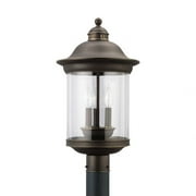 Sea Gull Lighting 82081-71 Hermitage 3-Light Outdoor Post Lantern in Antique Bronze