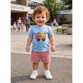 thumbnail image 4 of BemeyourBBs Toddler Baby Boy Back To School Outfit Pre Kindergarten Outfits Little Baby Boy Summer Clothes Casual Apple Pencil In Cart Embroidered ShoShirt and Pockets Plaid Shorts 2 Pcs Set, 4 of 9