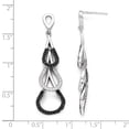 thumbnail image 2 of Sterling Silver and Cubic Zirconia Brilliant Embers Teardrop Dangle Post Earrings - Measures 47.7x12, 2 of 2
