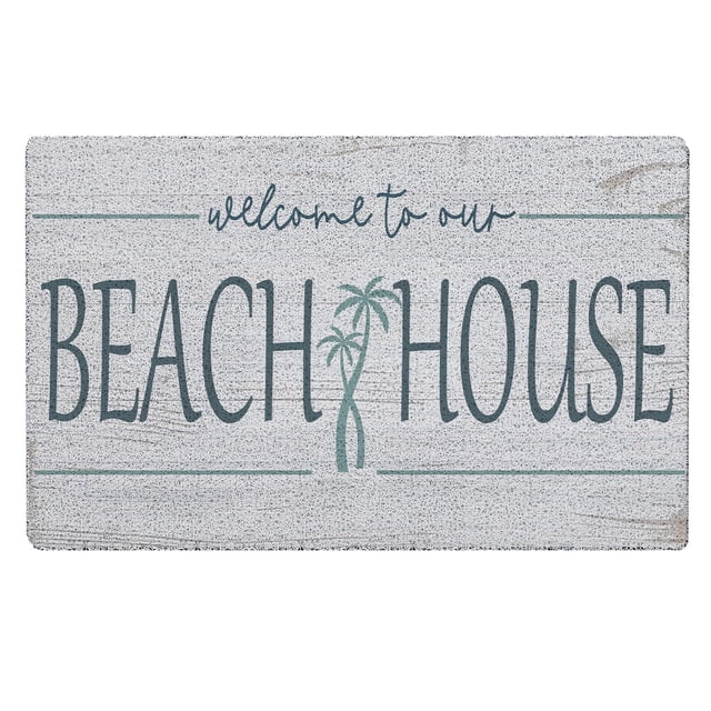 Felpudo Qabliqo Beach House, 43 x 76 cm, antideslizante, para exteriores