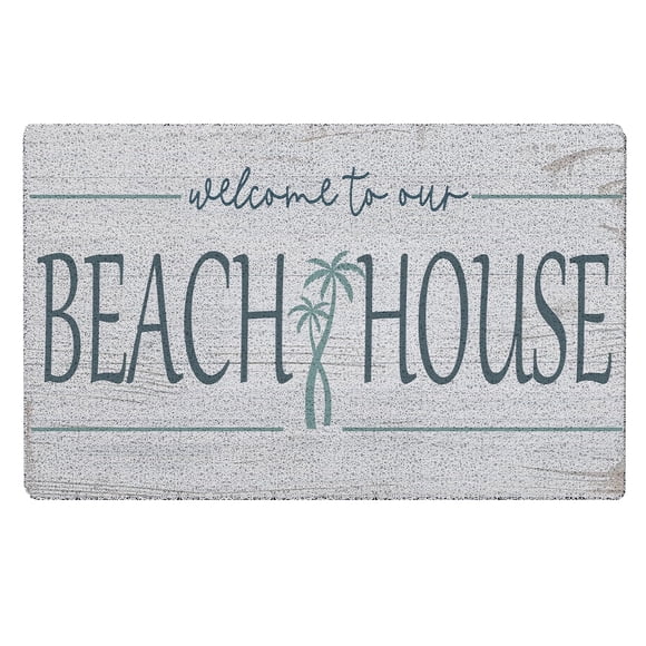 Felpudo Qabliqo Beach House, 43 x 76 cm, antideslizante, para exteriores