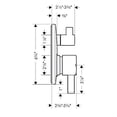 thumbnail image 3 of hansgrohe Ecostat Modern Premium Easy Control 2-Handle 7-inch Wide Pressure Balance Shower Valve Trim with Diverter in Chrome, Trim Chrome, 3 of 8