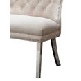 thumbnail image 3 of Dark Gray Velvet Bench with Tufted Seat and Silver Stainless Steel Legs, 3 of 3