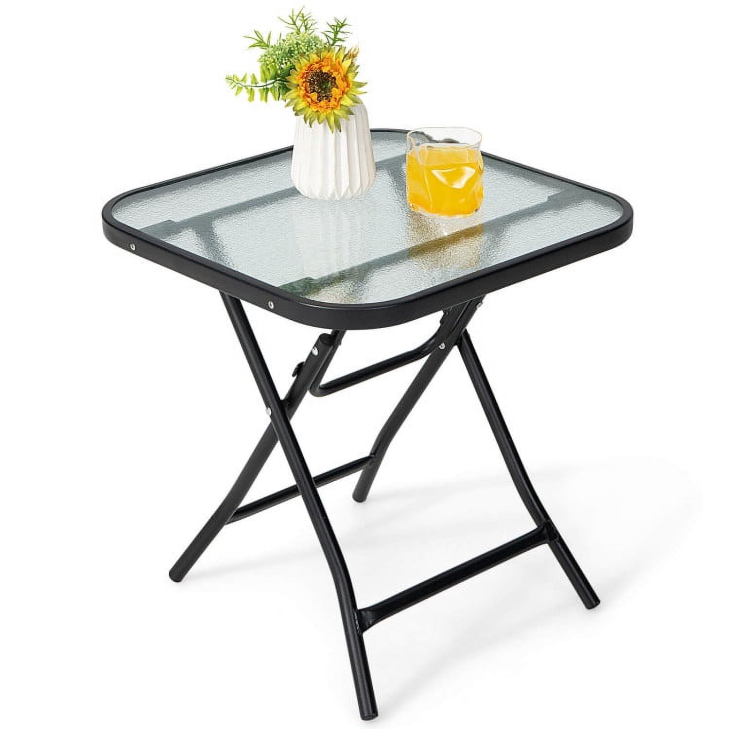 Aimee Lii 18" Square Patio Bistro Table with Rustproof Frame, Outdoor Patio Furniture