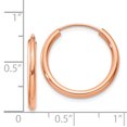 thumbnail image 3 of 14k Rose Gold Polished Round Endless 2mm Hoop Earrings XY1248, 3 of 3